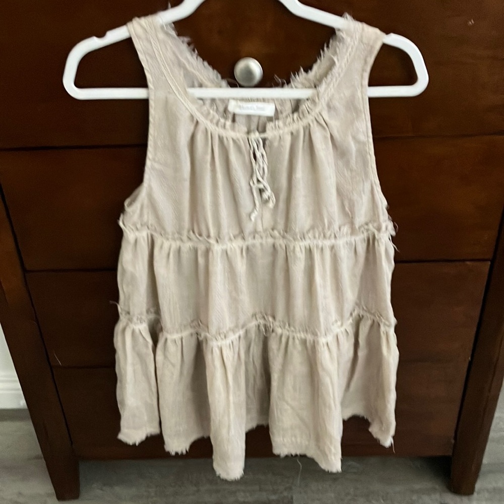 Boho Mustard seed lightweight ruffle top blouse Size S